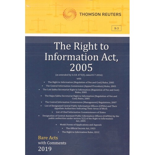 Thomson Reuters The Right to Information Act, 2005 [RTI - Bare Acts with Comment]